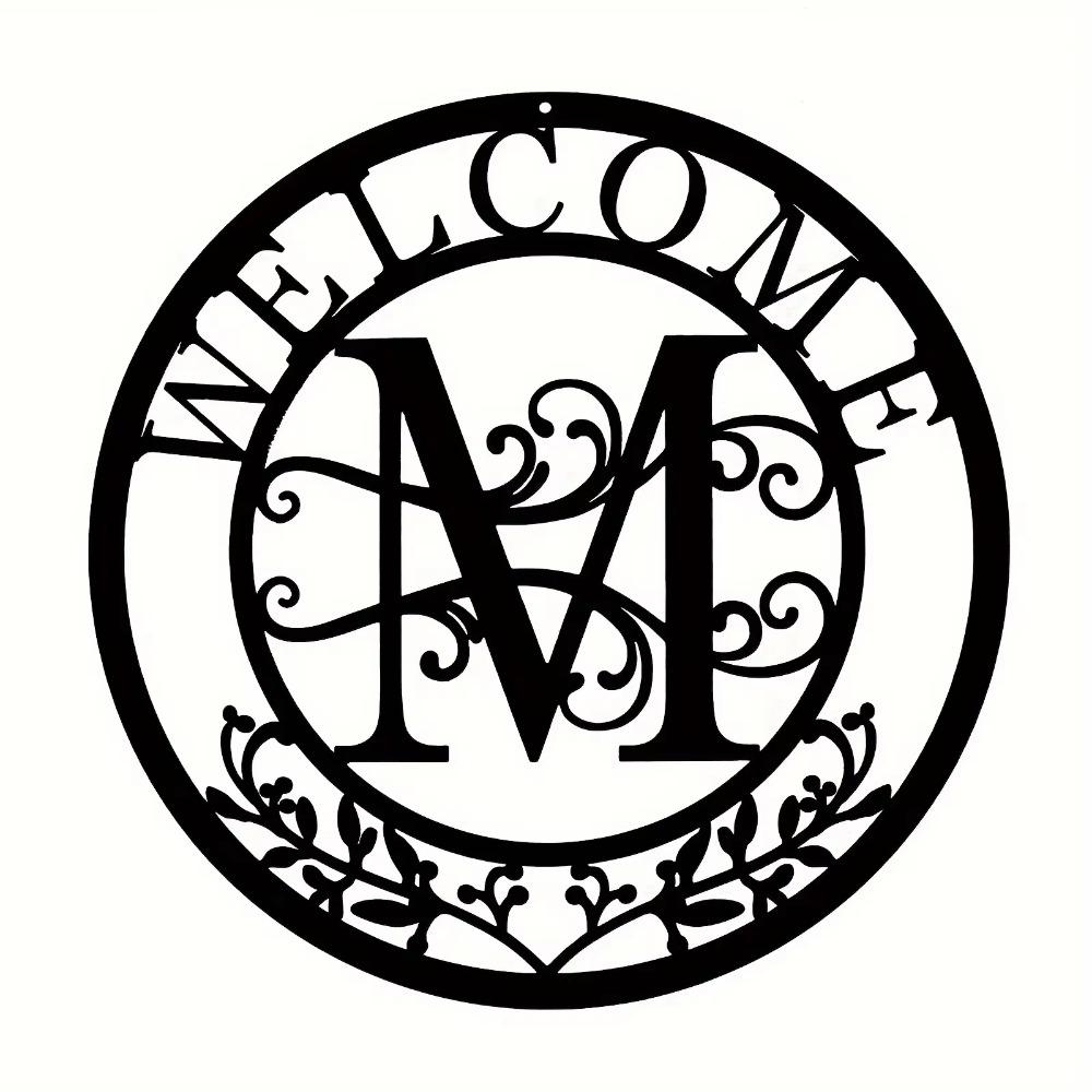 1pc Last Name Metal Sign Personalized Family Name Art Split Monogram Design Elegant Metal Wall Decor Ideal Birthday Gift