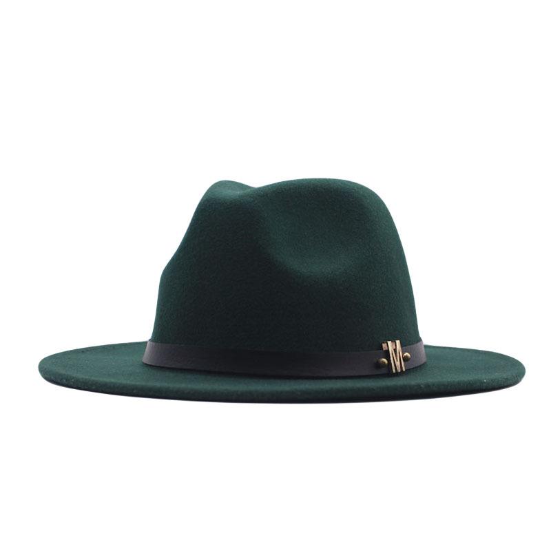 eBay European and American fashion autumn and winter new M belt woolen top hat men's and women's jazz hat