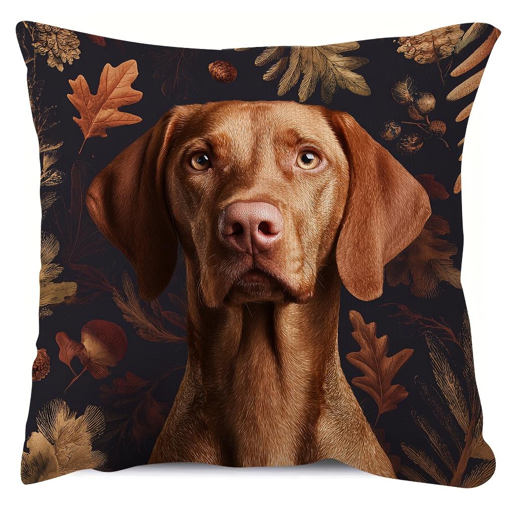 1pc Hungarian Vizsla Pillowcase - Featuring a Hungarian Vizsla Print, Made of Soft And Smooth Polyester Short Plush Fabric, with a Single-Sided Printe