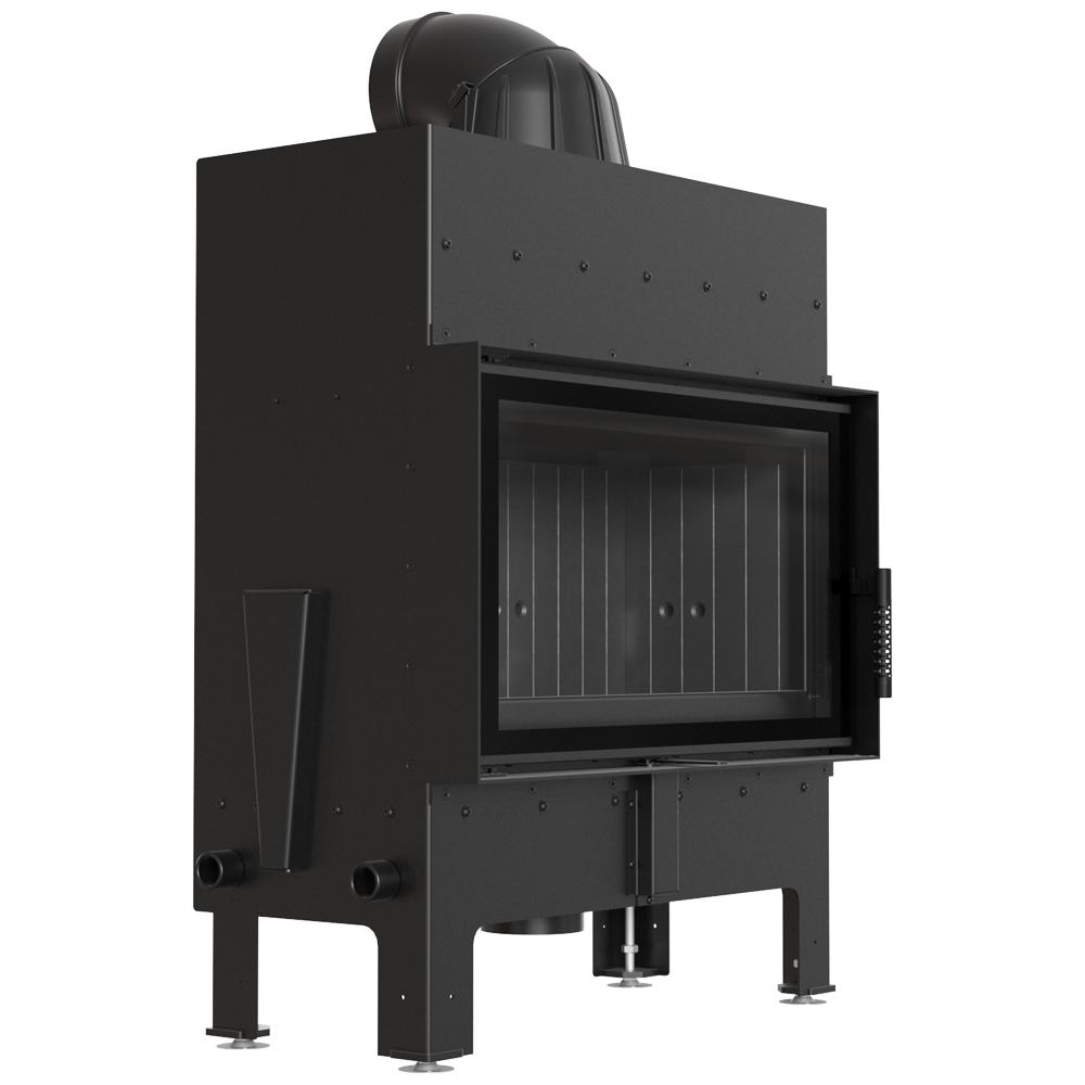 Air fireplace FLOKI M simple with black termotec and closing.