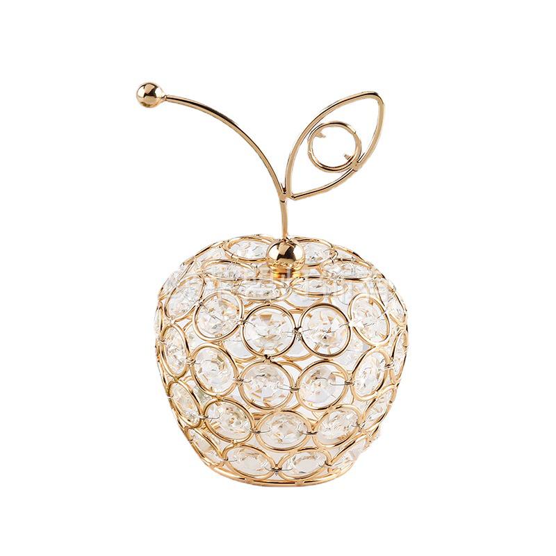European Style Crystal Apple, Pear & Pineapple Ornaments for Home Decor