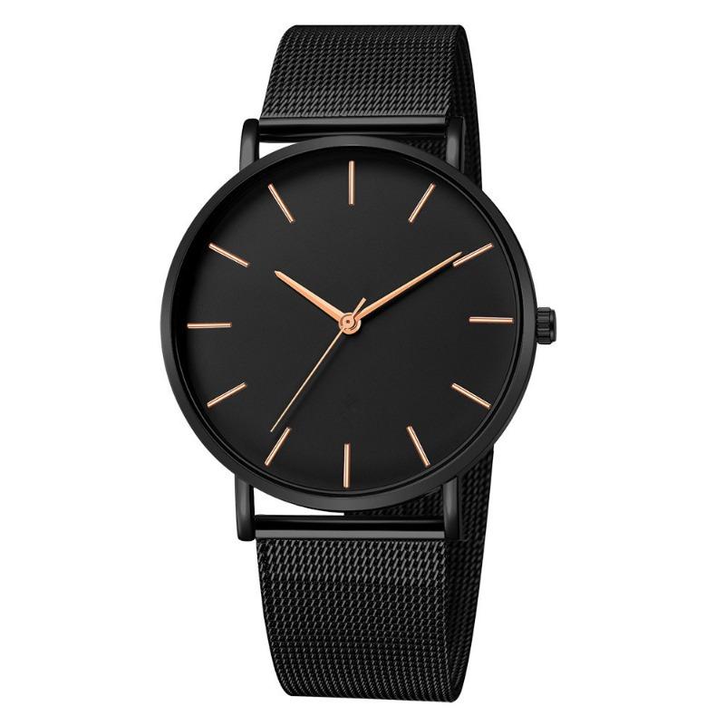Simple trend fashion thin mesh belt watch men's personality simple scale quartz men's watch