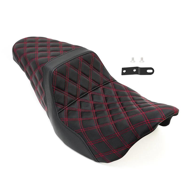 

Motorcycle Front Driver Two-Up Cushion Seat Rear Passenger For Harley Touring Road King FLTRXS Electra Glide FLHX CVO 2008-2025 красный