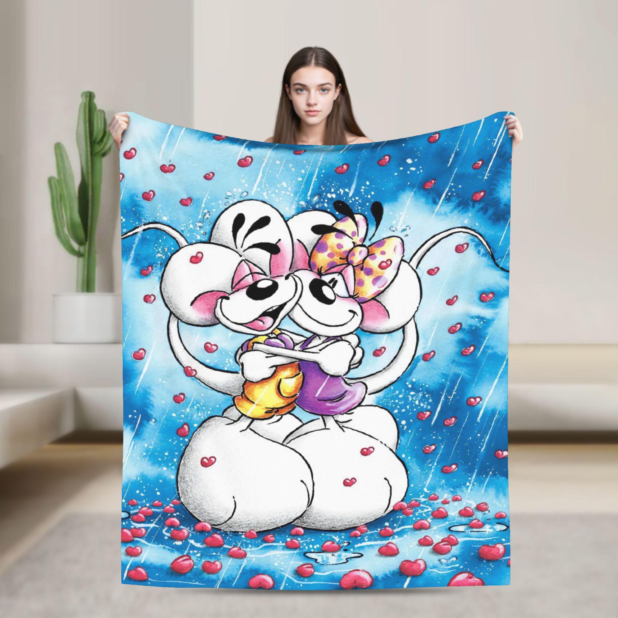 

Diddl Cute Mouse Flannel Blankets Winter Warm Soft Throw Blanket for Girls Boys Bedroom Graphic Bedspread Sofa Bed Cover 75x100cm (30x40inch)
