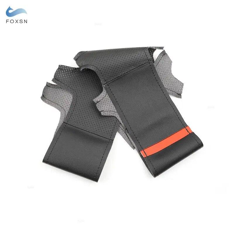 For Honda Fit Jazz City 2009 2010 2011 2012 2013 Insight 2010- 2014 Car Steering Wheel Cover Hand Braid Perforated Leather Trim