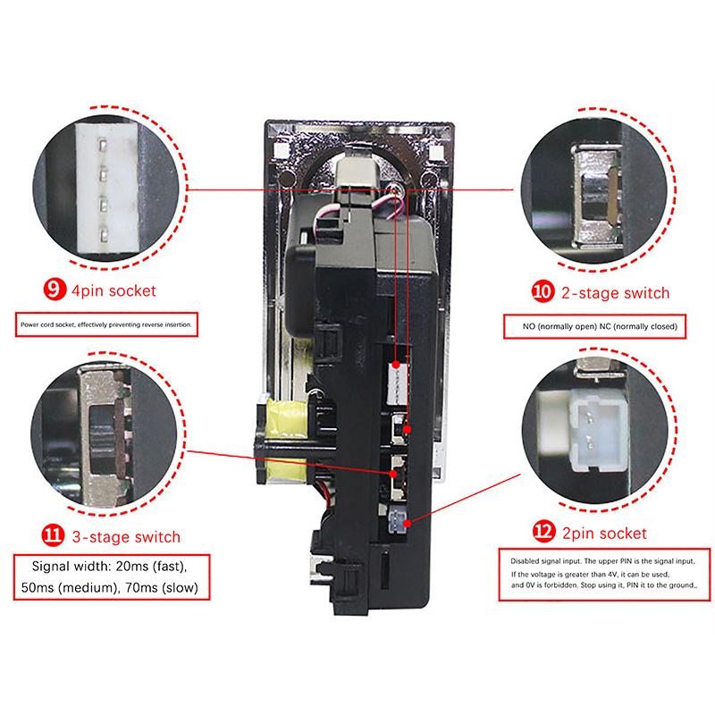 1Pc 616 Wielofunkcyjny slot na monety Akceptor Elektroniczny mechanizm wyboru akceptora monet Roll Down Automat do sprzedaży biletów do gier Arcade
