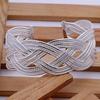 Resizable Wide Open Bangle Silver Woven Bracelet Unique Hollow Charm Bracelet  Gift