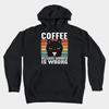 Coffee Because Murder Is Wrong Funny Black Cat Coffee Graphic Hoodie