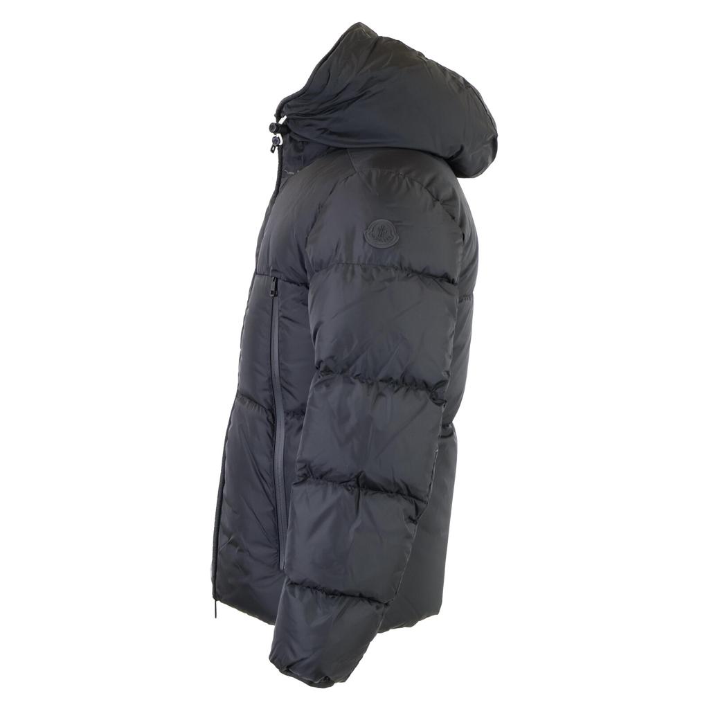 MONCLER [Good condition/Domestic regular/2020 model] MONTCLA Monkura Inside logo embroidered line hooded down jacket Jacket 0 blackUsed