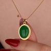 Collar de Gema Oval de Ónix Verde, Plata de Ley 925 Sólida, Joyería Hecha a Mano, Joyería de Declaración, Regalo Para Ella, Collar de Boda