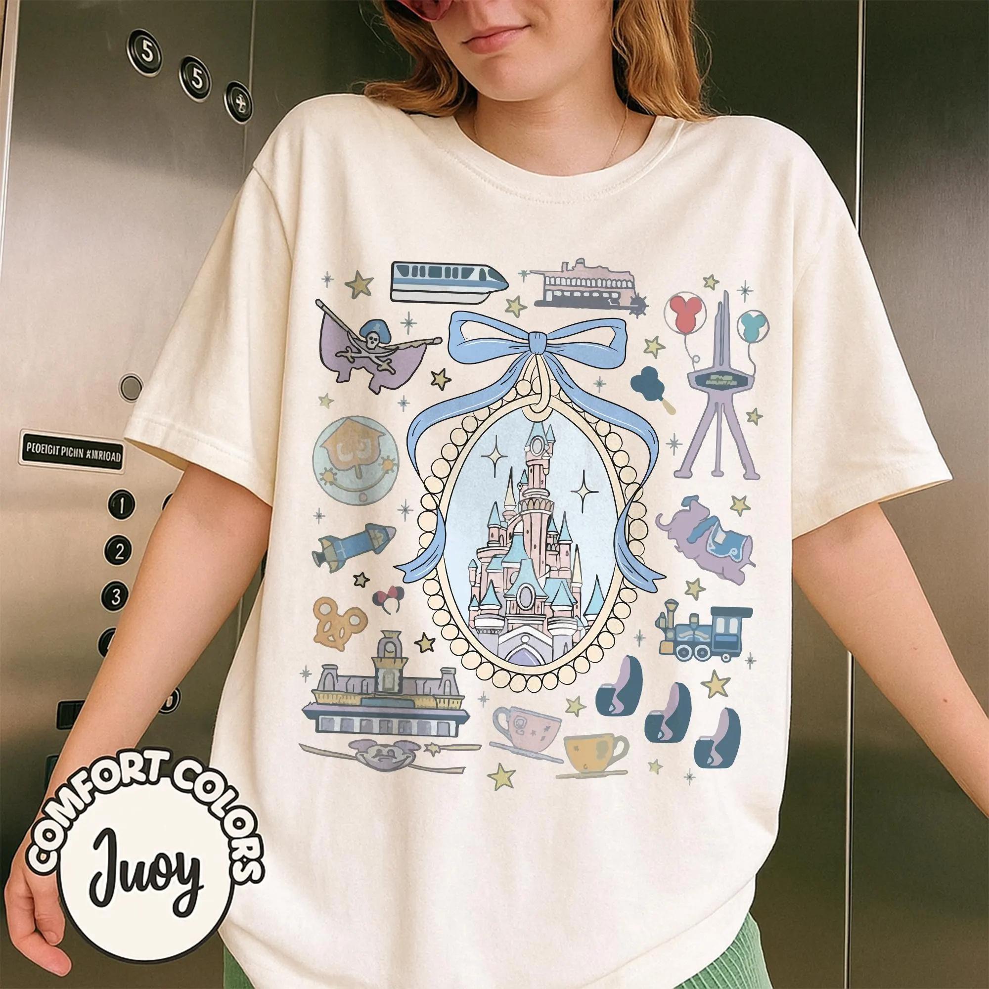 Retro Castle AmuseUnisext EquipUnisext Tshirt Cute Pink Theme Park Womens Tshirt Summer New Unisex Casual Tshirt S