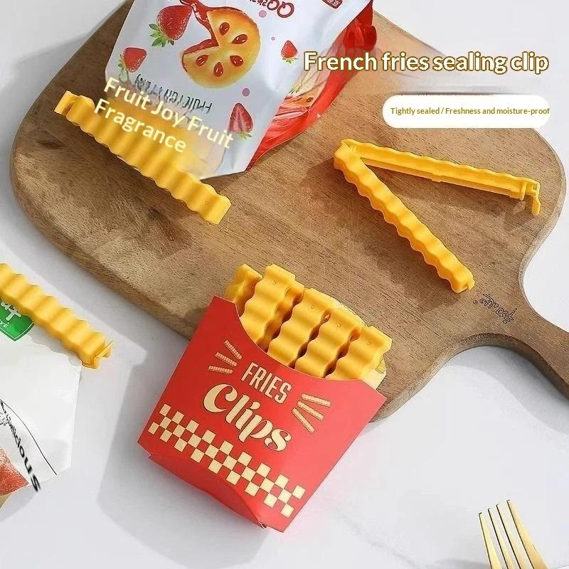 12PCS Food Safe French Fry Shaped Sealing Clips Reusable Snack Bag Clips for Kitchen Pantry Storage Organization