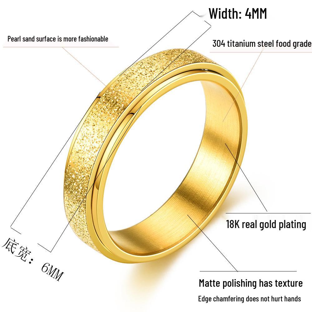 European & American Titanium Steel Moon & Star Rotating Couple Ring Set