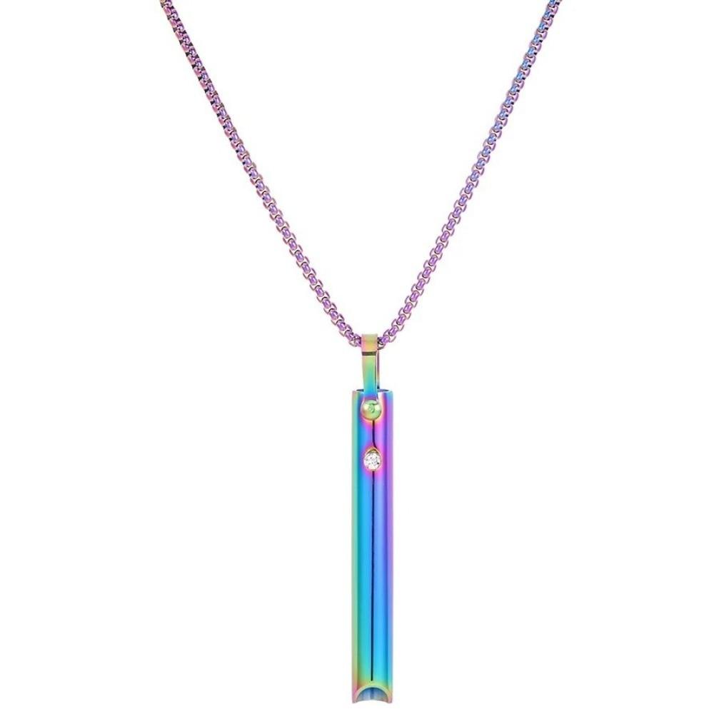 Stainless Steel Whistle Necklace Calm Relaxation Meditation Mindfulness Necklace Anxiety Relief Yoga Meditation Necklace