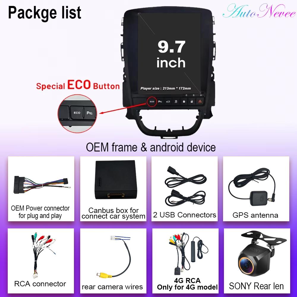 Carplay Vertical  Wireless Android Auto For Opel Astra J 2009-2015 Car Radio 9.7 Inch Radio 8Core FM AM Multimedia