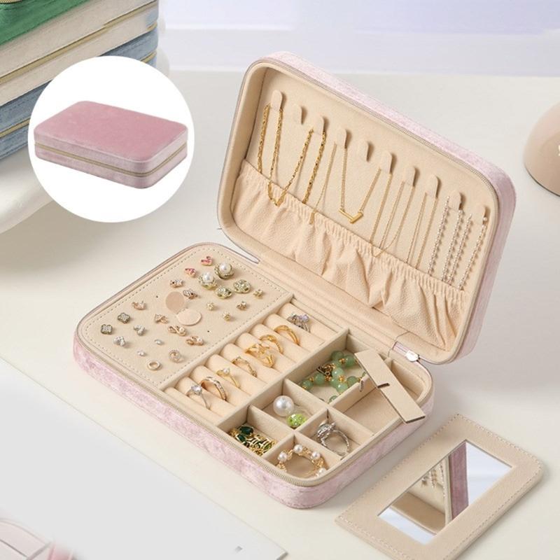Plush Jewelry Organizers Case Practical and Stylish Jewelry Organization Case for Daily and Travel Essential