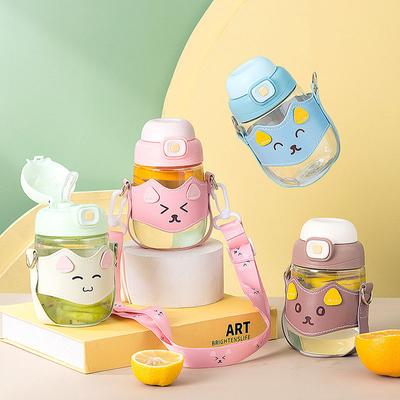 Tasse mit Strohhalm für Mädchen, gut aussehend, neue tragbare Wassertasse für den Sommer, hochtemperaturbeständig, sturzfest