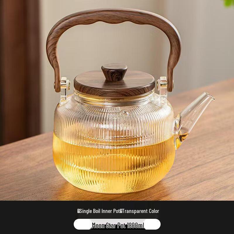 ZISIZ Thickened Glass Tea Kettle with Bail Handle
