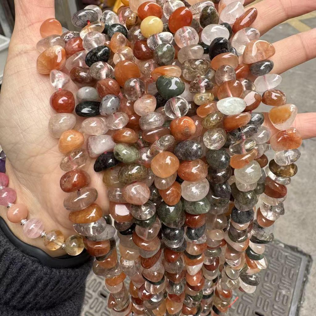 Natural Rutilated Quartz Irregular Loose Beads for DIY Jewelry