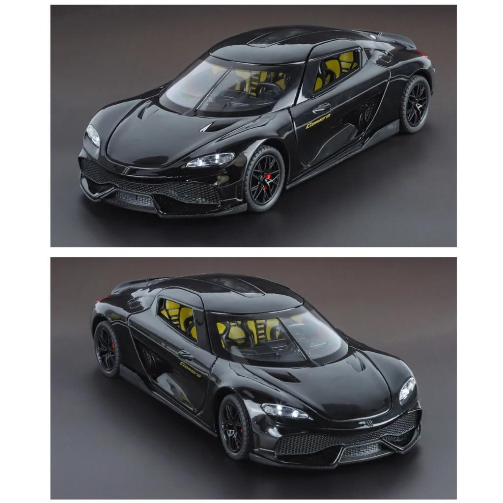 1/24 Koenigsegg Gemera GT Supersportwagen Legierung Diecast Modellauto Sound und Licht Zuhause Trendige Ornamente Exquisite Simulation Dekorative Geschenke Junge