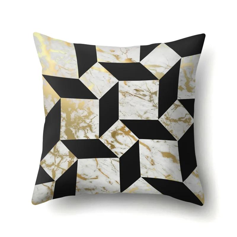 45x45cm Geometric Stripe Pillowcase Simple Marble Patchwork Cushion Cover Art Linear  Sofa Office Seat Home Decor