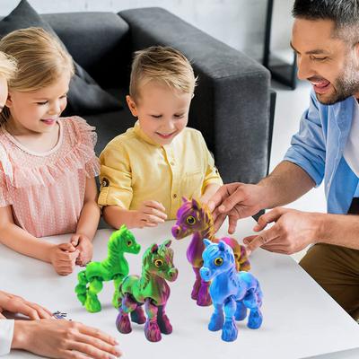 3D Tištěná Figurka Koně Pohyblivé Klouby Soška Poníka Úleva od Stresu Fidget Hračka Vzdělávací Model Zvířete Stolní Dekorace Ornament