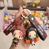 Anime Demon Slayer Key Ring Kimetsu No Yaiba Model Kamado Tanjirou Key Chain Car Keyring Schoolbag Pendant Presents