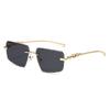 Cheetah Decorative Glasses Frameless Sunglasses Colored Men'S And Women'S Retro Leopard Head Metal Sunglasses