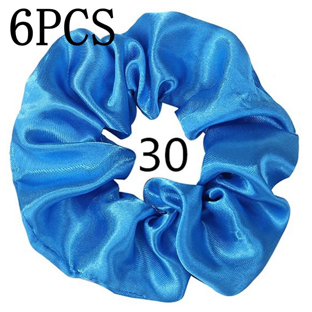 6pcs/lot Hair Scrunchies Bands Scrunchy Ties Ropes Ponytail Holder for Women or Girls Accessories Satin Headwear Solid Color Set