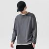 Tricou Bărbați Mânecă Lungă Gât Rotund Croială Largă Bumbac Cămașă de Bază Culoare Solidă Tricou Casual pentru Primăvară Toamnă Îmbrăcăminte Casual