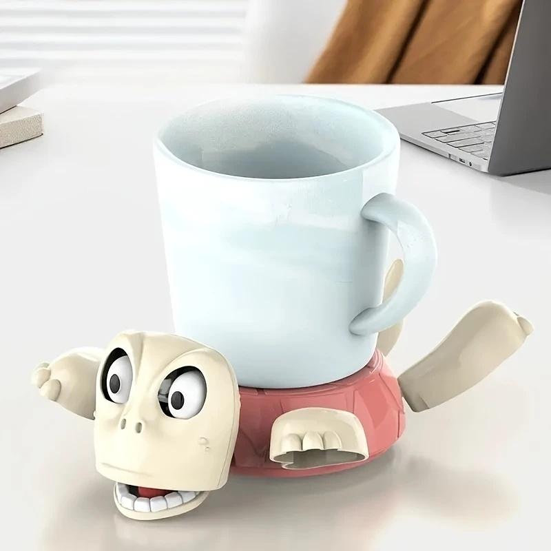 Shocked Turtle Coaster - Anti-Slip Heat-Resistant Funny Desk Decor Prank Gift & Home Office Decoration, Turtle Decor