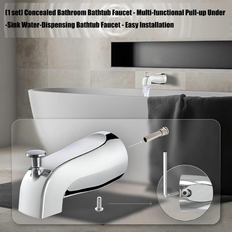 Bathtub Faucet Replacement with Diverter Pull Type Bathtub Faucet Zincs Alloy Bathroom Tub Spout Bathroom Accessories