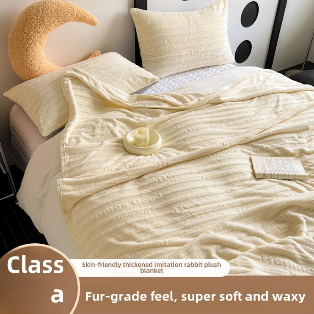 Manta para dormir de terciopelo de conejo de imitación