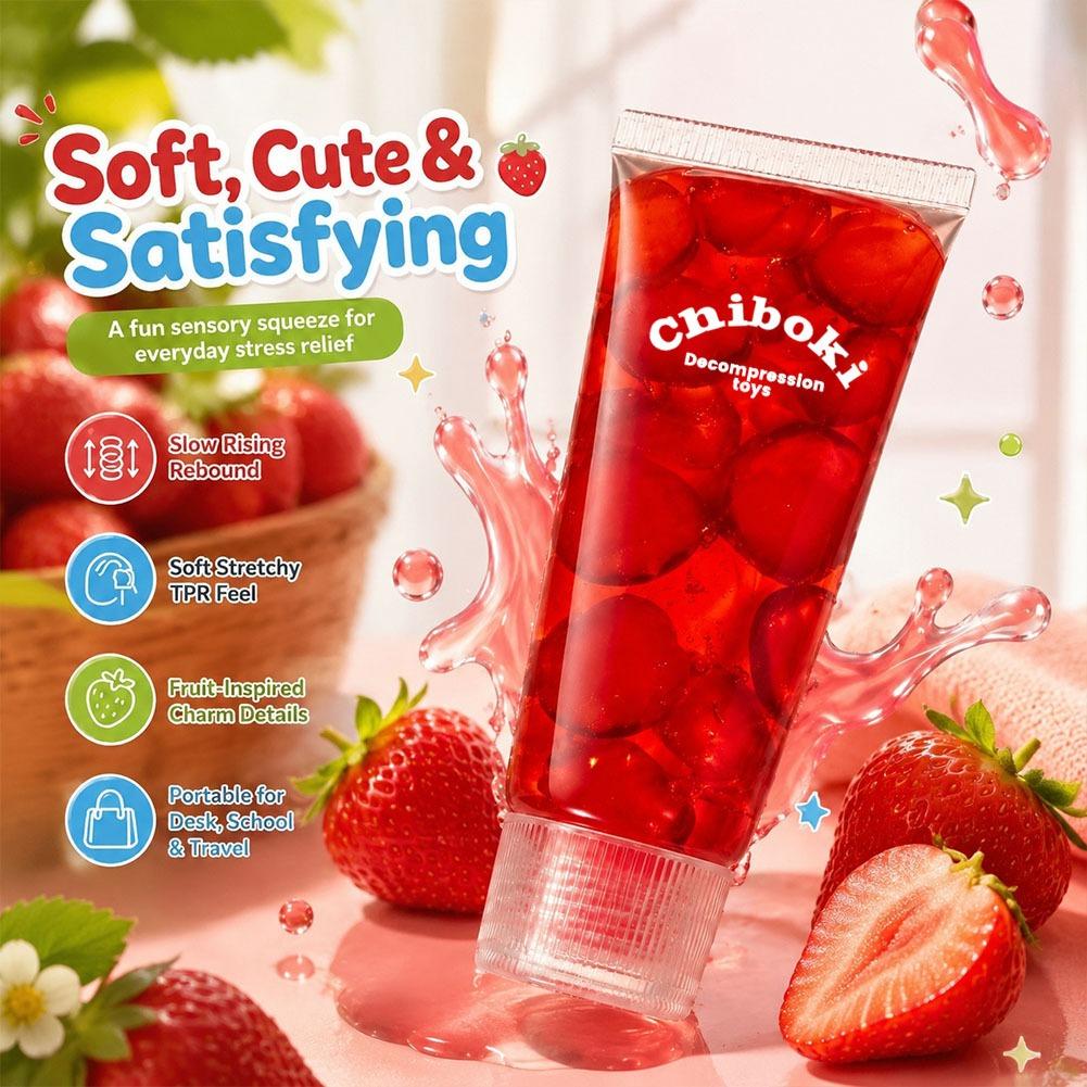 Süßes Frucht-Maltose-gefülltes Squishy-Spielzeug Zahnpasta-förmiges TPR Weiches Verformbares Quetschspielzeug Langsam aufsteigendes Squishy Fidget Sensorisches Spielzeug