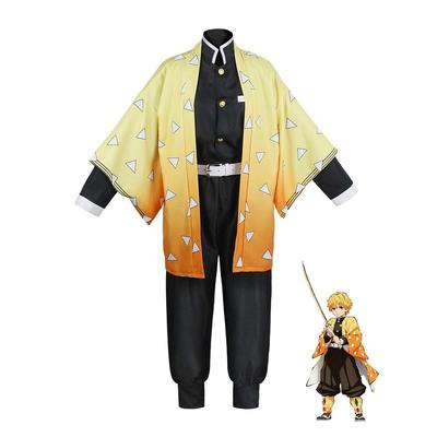 Ysir Anime Devil Hunter Agatsuma Zenitsu Cosplay Costume Women Kimono Uniform Halloween Christmas