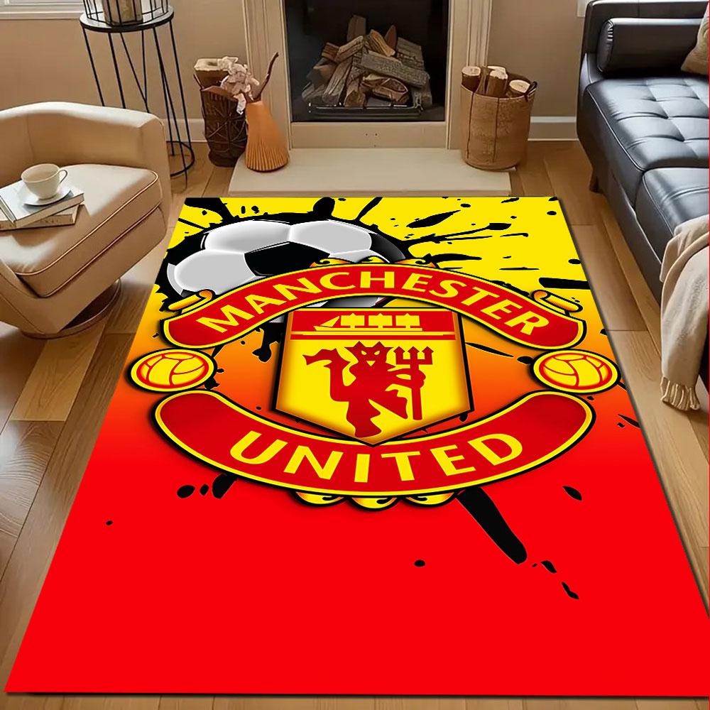 "Manchester United Logo Design Rug" Patterned carpet, non slip mat suitable for living room and bedroom sofas
