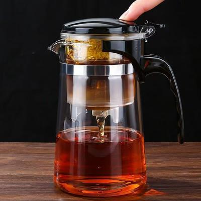 High-temperature Resistant and Elegant Cup, Household Tea Set, One-click Tea and Water Filtration, Glass Teapot Cover