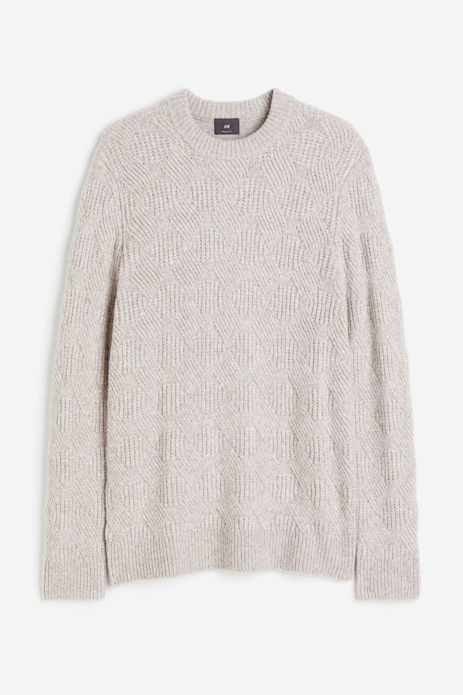 

Джемпер стандартной вязки косой вязки