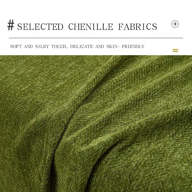 Dunkelgrüner Premium Sofabezug mit Fransenkante, Sofaschutz, Kratzfester Sofa-Handtuchbezug, Wohnzimmer 3-Sitzer Sofabezug