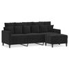 VidaXL Canapé à 3 places avec repose-pieds Noir 180 cm Velours, canapé, canapé avec repose-pieds, canapé trois places, 3201112