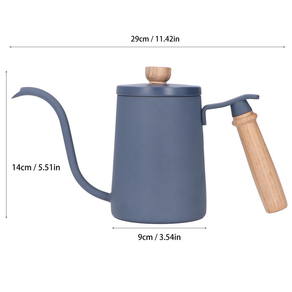 Coffee Pour Over Kettle 600ml Gooseneck Vent Hole Wooden Handle Food Grade Stainless Steel Ergonomic Gooseneck Kettle