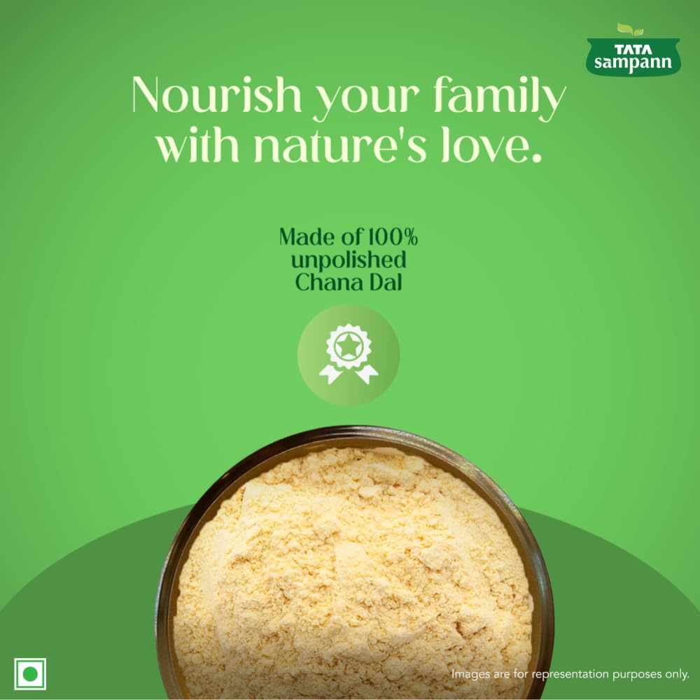 Tata Sampann 100% Chana Dal Fine Besan Gram Flour 1 Kg Pack Premium Quality Indian Cooking