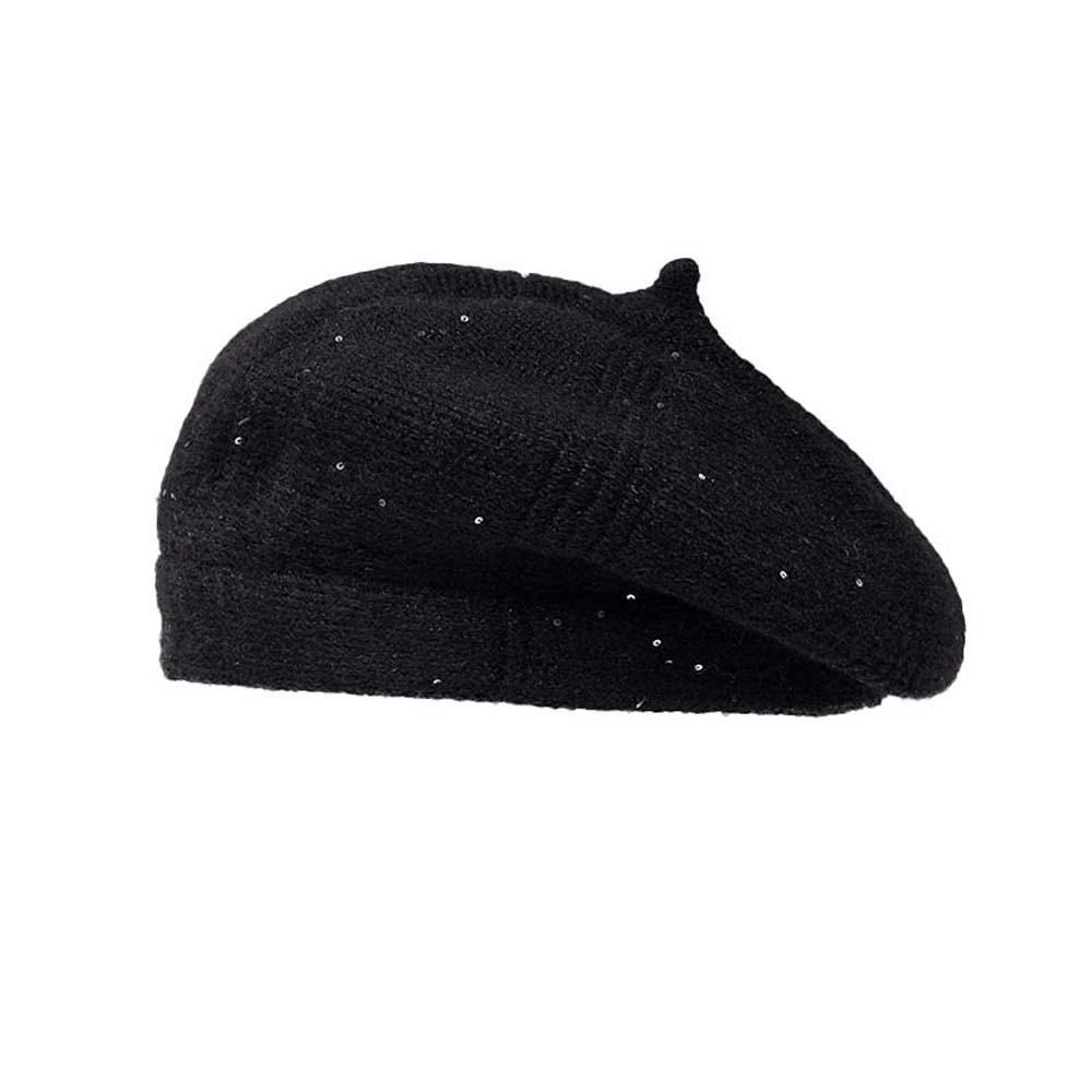 Soft Winter Woolen Beanie Elastic French Style Cap Plush Thermal Headwear Knit Beret Hat  Students