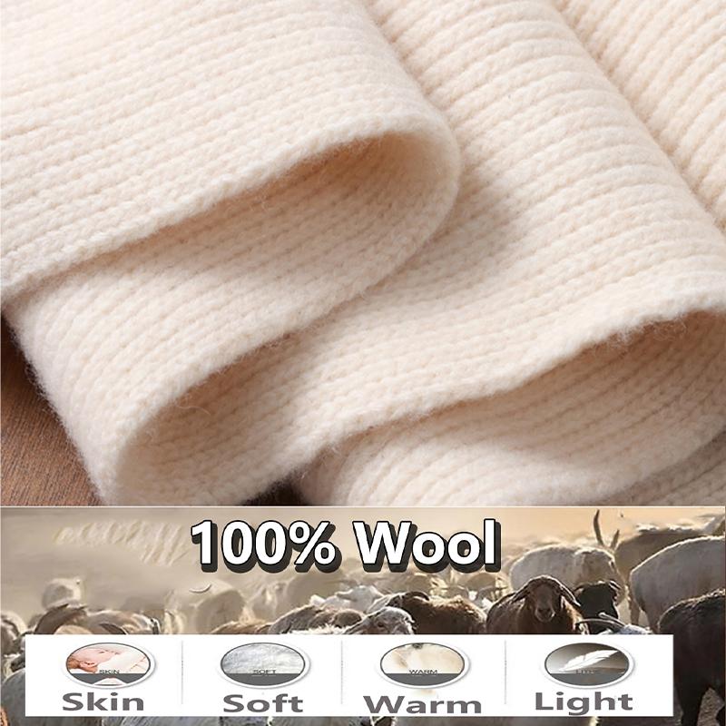 100% Wool Women Knitted Scarf Winter Long Narrow Soft Warm Cashmere Like Neckchief Solid Fashion Shawls Scarves 20x160c