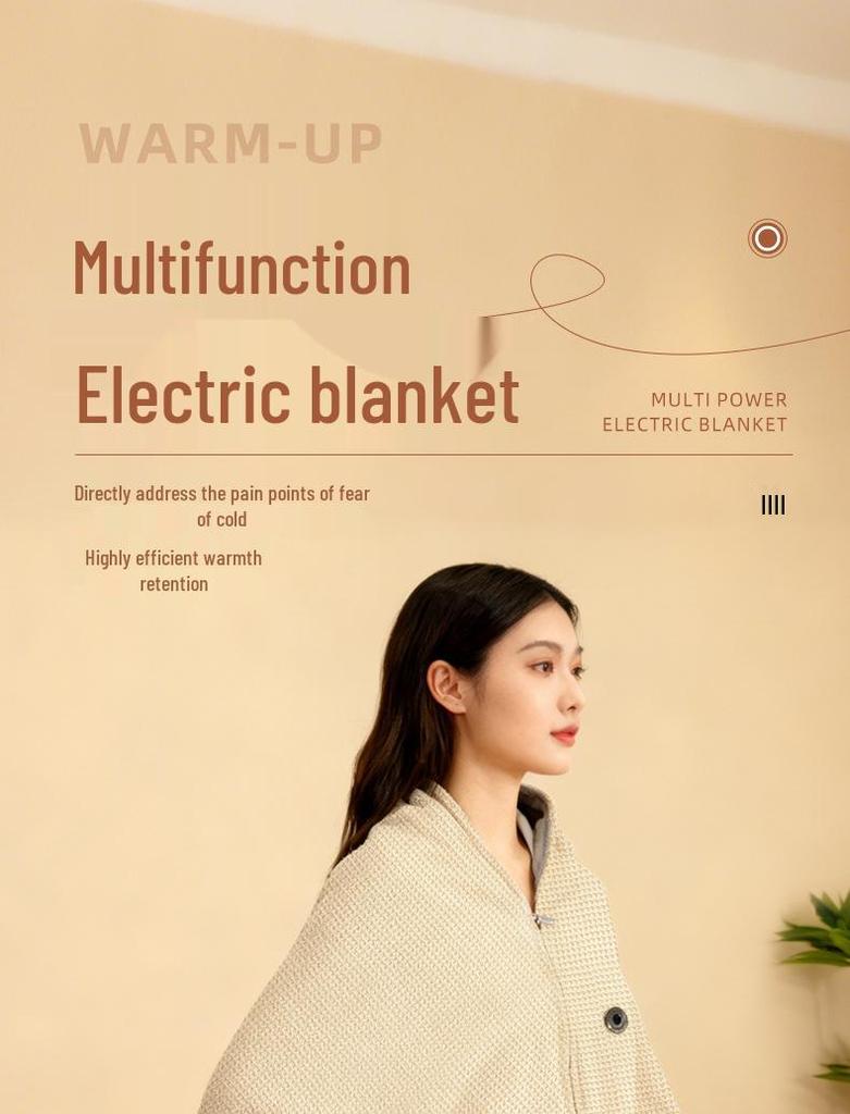 Portable Electric Graphene Heated Shawl Blanket - Mobile Charging for Winter Warmth