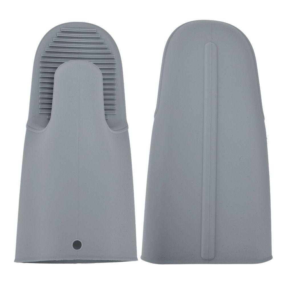 2pcs Extended Design Silicone Heat Gloves Quilted Liner Thickened Oven Gloves  Microwave