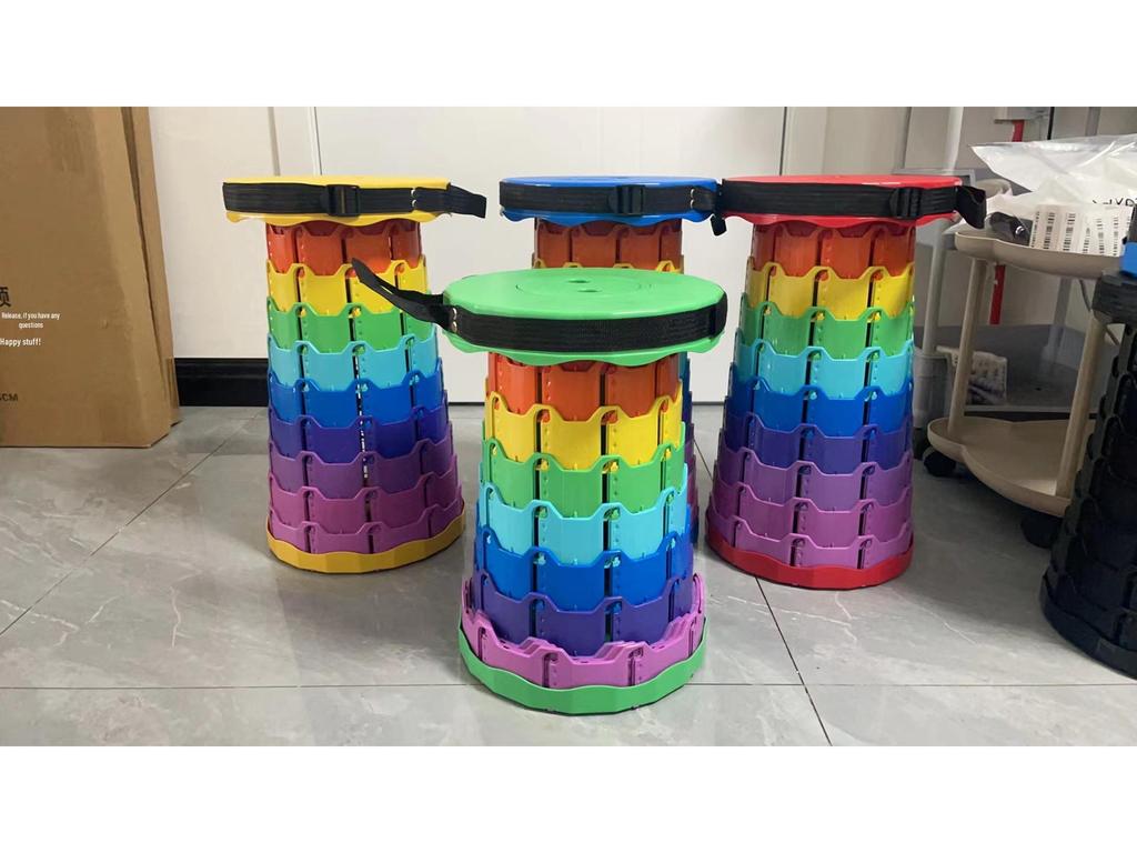 Collapsible Telescopic Outdoor Stool: Portable, Space-Saving, Adjustable for Travel and Fishing.