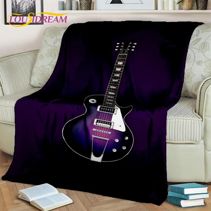 Cobertor de Guitarra Elétrica Baixo Guitarra Clássica, Manta para Casa Quarto Cama Sofá Piquenique Escritório Caminhadas Lazer Cobertura para Sesta Infantil