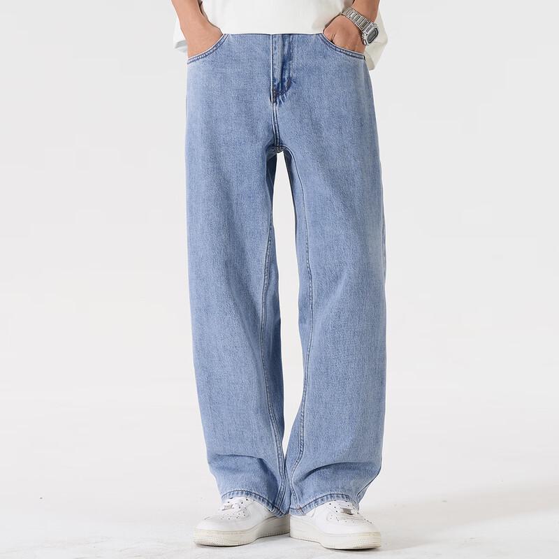 POLOMEISDO Men's Pure Cotton Straight-Leg Jeans