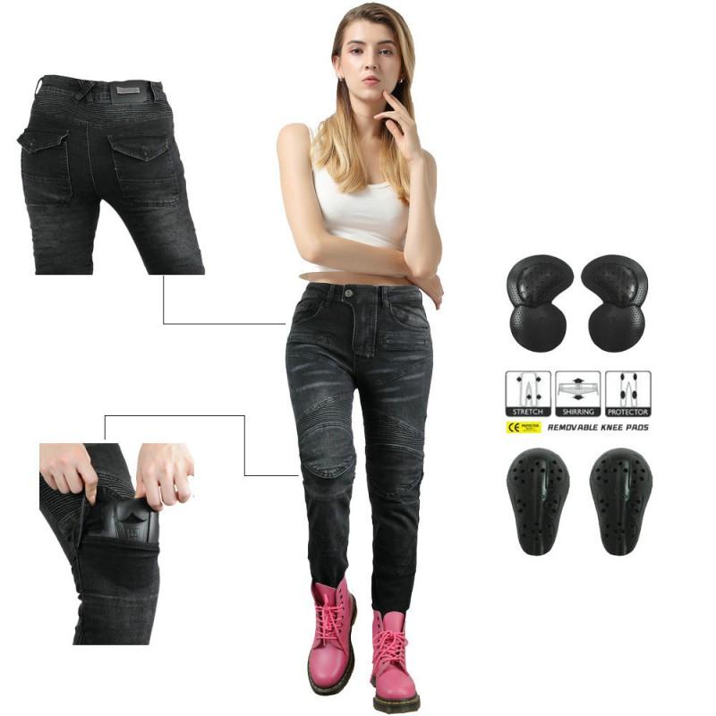

VOLERO Motorcycle Jeans Riding Pants Women s Racing Drop Resistance Upgraded Protective Gear L